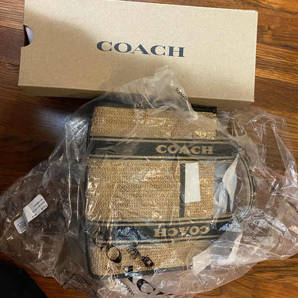 Coach Tan and Black Woven Mini Bag - Picture 2 of 4